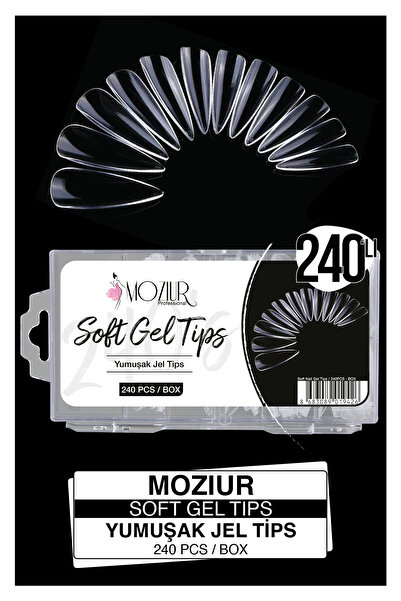MOZIUR Protez Tırnak Yeni Nesil Kapsül Soft Jel Tips 240'lı (Badem)