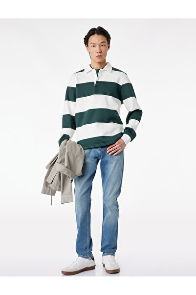 Koton بنطلون جينز بقصة ضيقة مع جيوب عادية في الخصر - براد جان