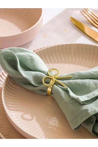 LC Waikiki حلقة مناديل ورقية بتصميم فيونكة صفراء، عبوة من قطعتين (S6)