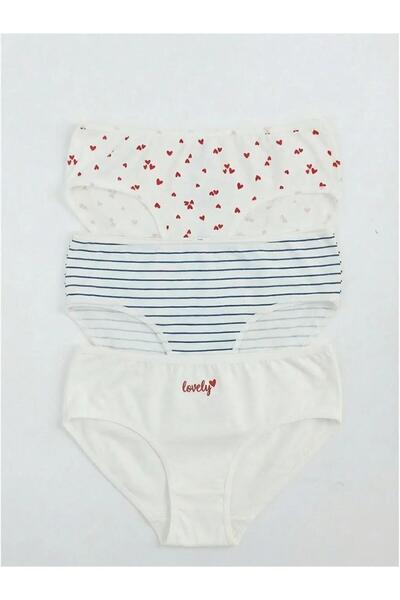 LC Waikiki Ecru Štampano Devojčice gaćice 3-pak (S6)
