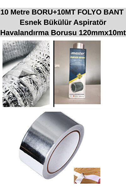 KL HOME SET 10 Metre BORU +10MT FOLYO BANT Esnek BORU Bükülür Aspiratör Haval...