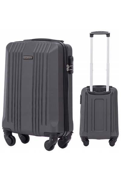 OEM Bagaj de cabină Wings Kestrel XS 18" cu 4 roți, gri închis, cu încuietoare