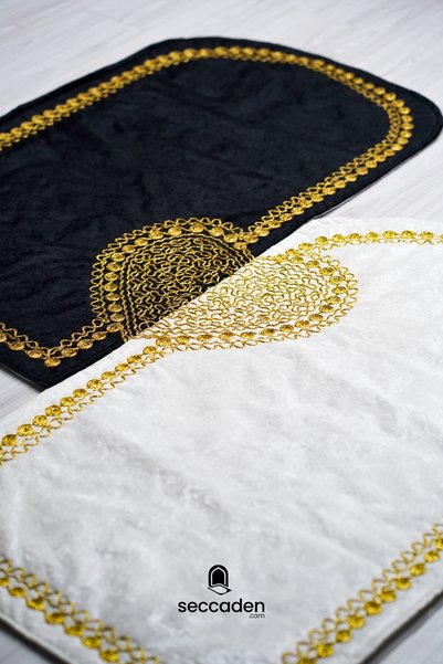 SECCADEN Heart-Shaped Double Prayer Mat, Couple's Prayer Mat, Dowry Couple's Prayer Mat