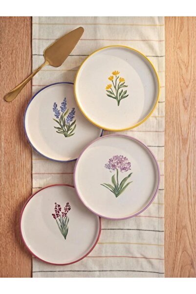 LC Waikiki Çiçek Desenli Seramik Pasta Tabağı 20 Cm (S6)