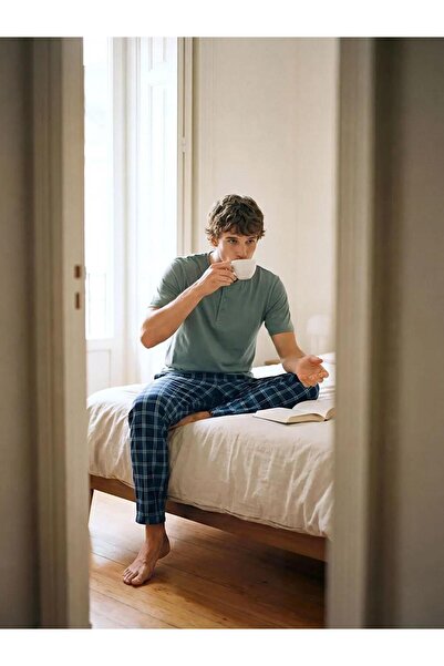 LC Waikiki Σετ ανδρικών πιτζαμών Navy Blue Standard Fit (S6)