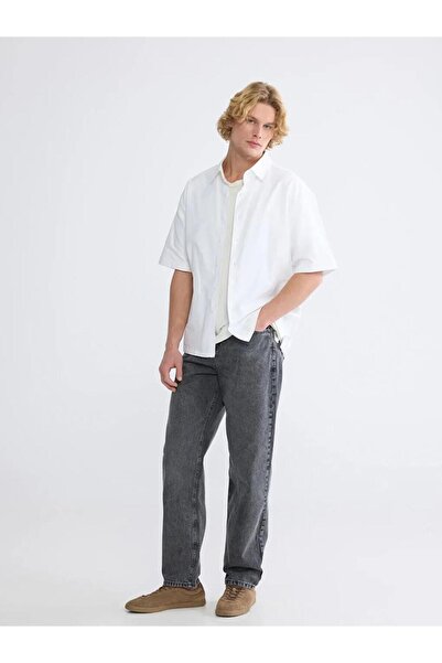 LC Waikiki Pantaloni de blugi antracit pentru bărbați, croială largă (S6)