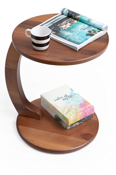 Mobievim Ceviz Kaplama C Yan Sehpa