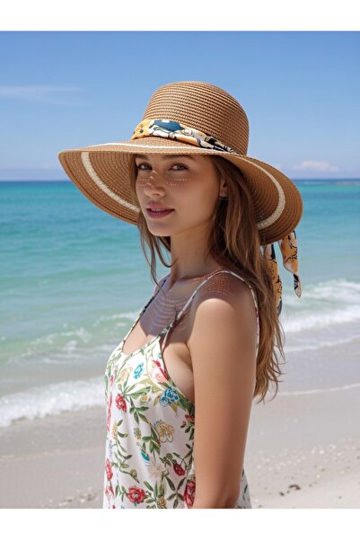 Deeplively قبعة نسائية من القش للشاطئ صيفية ذات جودة عالية - قابلة للطي - قاب...