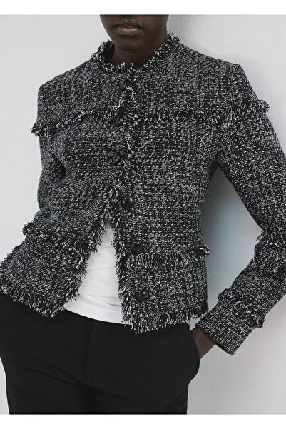 MANGO Woman Dikişsiz tüvit ceket