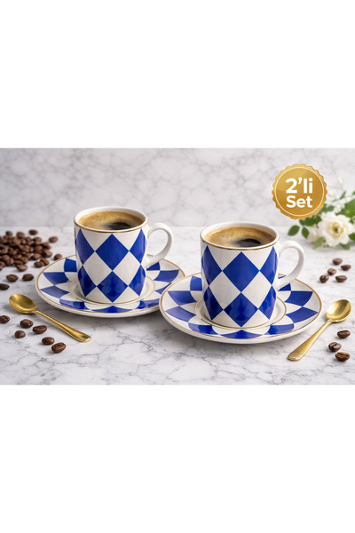 Ayzem Star New Bone 2 Kişilik Kahve Fincan Takımı 90ml