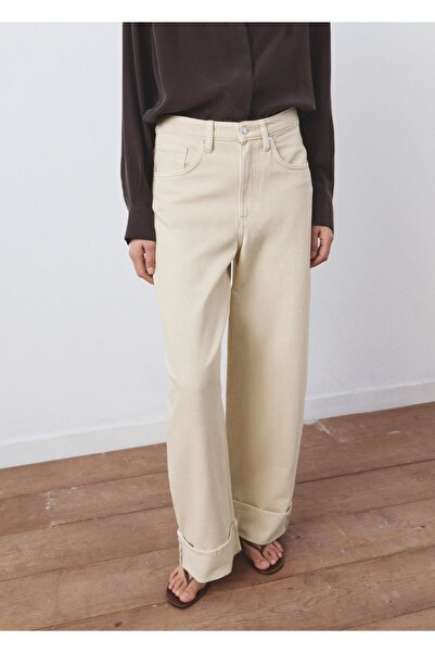 MANGO Woman Paçaları kıvrılmış balon kesim jean