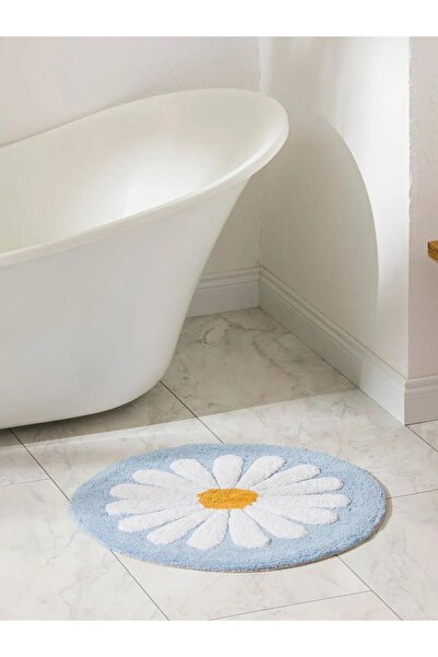 LC Waikiki Covoraș de baie cu flori albastre 60x60 cm (S6)