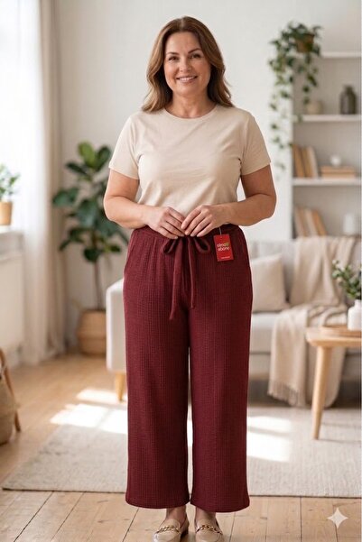 elma abone New Season Plus Size Twisted Elastic Pants