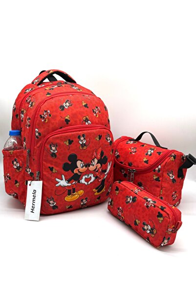 Harmela Red First School Character Patterned 3-Piece Set Girls' First School ...