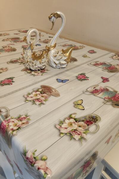 Başak Ev Tekstili Fibrous PVC platno - Stolnjak sa uzorkom koji se može lako ...