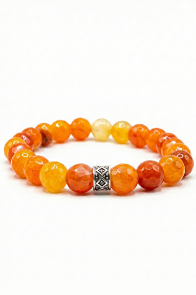 MMİF Natural Agate Stone Bracelet 8mm for Women and Men - Effective for Prote...