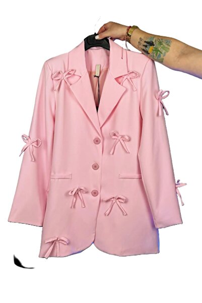 Universal Long Jacket with Bows - Pink