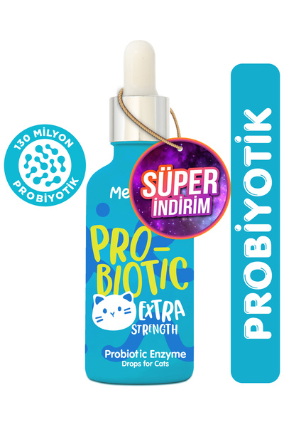 Metapet Kediler için Probiyotik Damla, Güçlü Sıvı Enzim Form, Suyuna veya Mam...