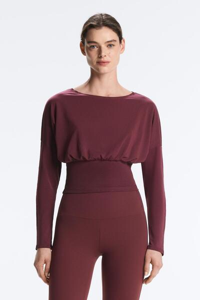 Oysho Pamuklu karışım dar kesim t-shirt