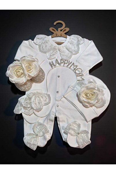 Şeker Tadında Tasarımlar Yenidoğan Kız Bebek Hastane Çıkışı 5'li Set-Lohusa T...