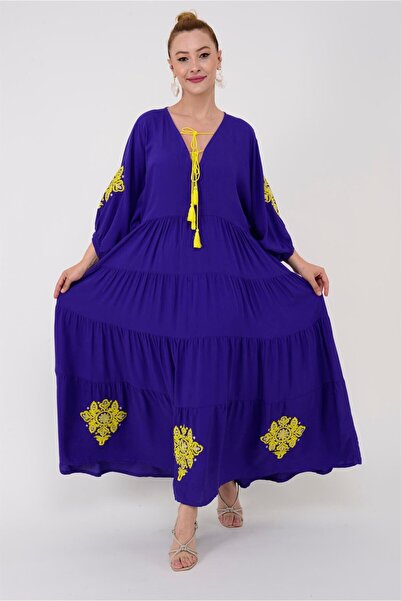 Hazinedan ROCHIE LARGĂ BOEMĂ AUTENTICĂ, CU BRODERIE LUNGĂ, PENTRU FEMEI