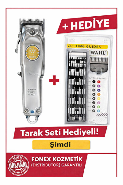 Wahl Gümüş Özel Seri Senıor Şarj Standlı Profesyonel Tıraş Makinesi + Tarak S...