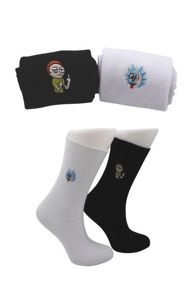 KARDEŞLER ÇORAP Unisex με μοτίβο κεντημένες πολύχρωμες βαμβακερές κάλτσες Ten...