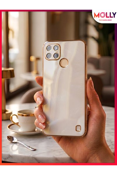 Molly Technology Luxury Silicone Case for Realme C21Y with Pearl White Edges ...