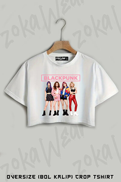 ZOKAWEAR تي شيرت بلاك بينك بلاك بانك بوستر مطبوع كبير الحجم بقصة قصيرة