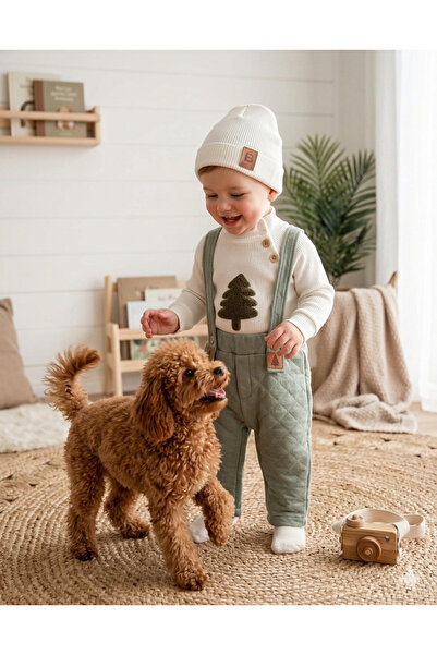 P&H BABYWEAR طقم شتوي للأطفال مكون من 3 قطع بياقة صياد وقبعة بيريه مطرزة للجنسين