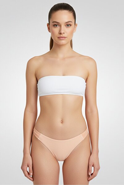 Pretty Little Thing بيكيني نسائي بجزء سفلي مرتفع، لون خوخي