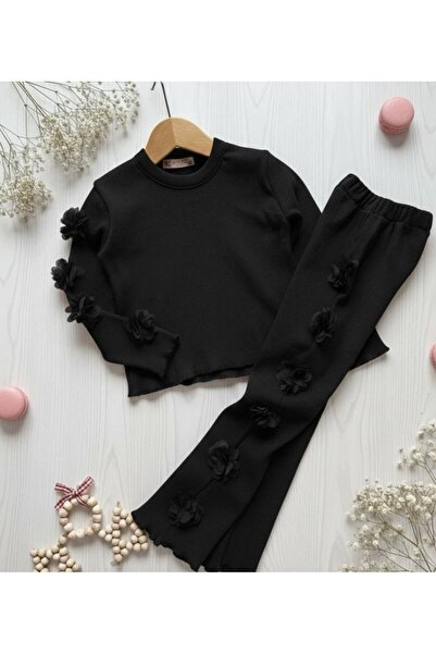 HÜMAKİDSWEAR طقم ريبانا أرجواني مع تفاصيل تطريز الزهور