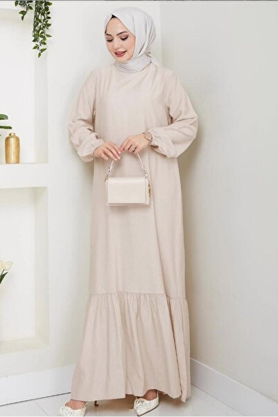 TRENDTESETTÜR KADIN BEJ SALAŞ ELBİSE T 1990