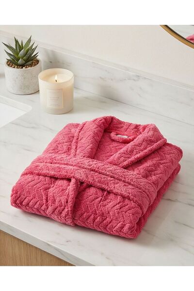 LUXURY روب حمام فاخر للجنسين بتصميم متعرج من الألياف الدقيقة - فائق النعومة، ...