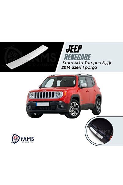 Leonacs Fams Otomotiv Jeep Renegade Uyumlu  Krom Arka Tampon Eşiği 2014 Üzeri...