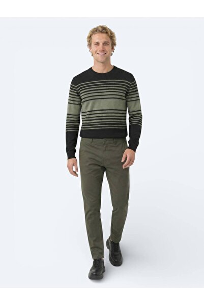 Kip Pantaloni casual din amestec de bumbac, cu țesătură dreaptă, kaki