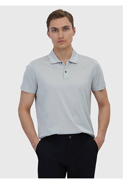 Ramsey Açık Gri Düz %100 Pamuk T-Shirt