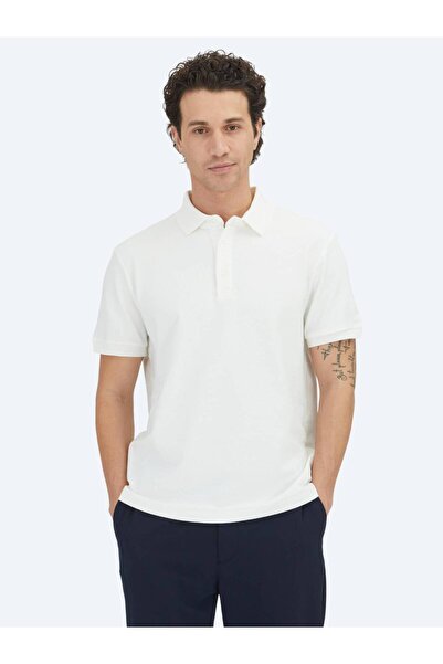 Kip Μπλουζάκι Ecru Plain Polo Neck 100% βαμβάκι