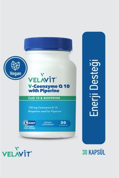 Velavit V-Coenzyme Q 10 With Piperine 30 Kapsül