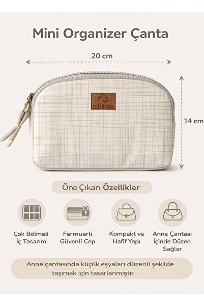 kitikate Glam Travel Torba Ekru-Siva