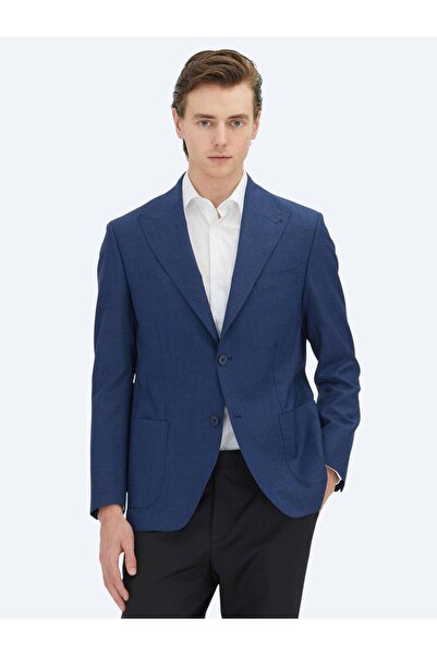 Kip Blue Micro Modern Fit 100% Wool Jacket