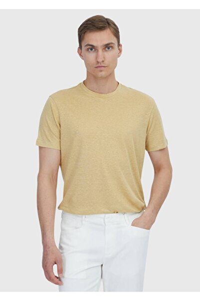 Ramsey Safran Plain Crew Neck 100% Linen T-Shirt