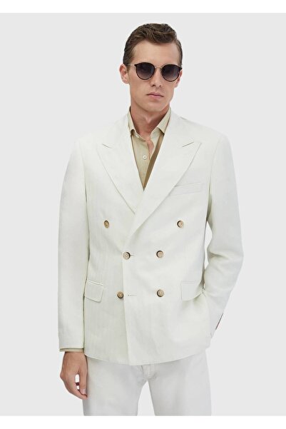 Ramsey سترة إكرو زيرويويت ذات قصة ضيقة مصنوعة من مزيج الكتان