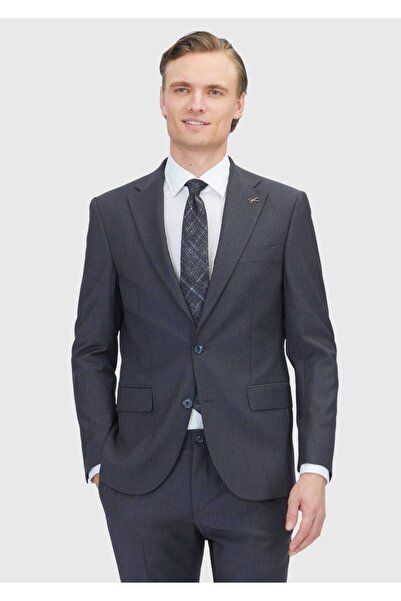 Ramsey Antrasit Mikro Modern Fit Yün Karışımlı Takım Elbise