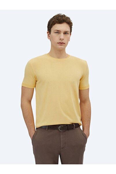 Kip Žuta okrugla kragna obična pletena odeća