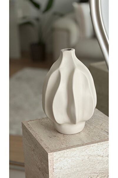 daimahome Minimalist Modern Seramik Dekor Sante Vazo | Dalga Formlu