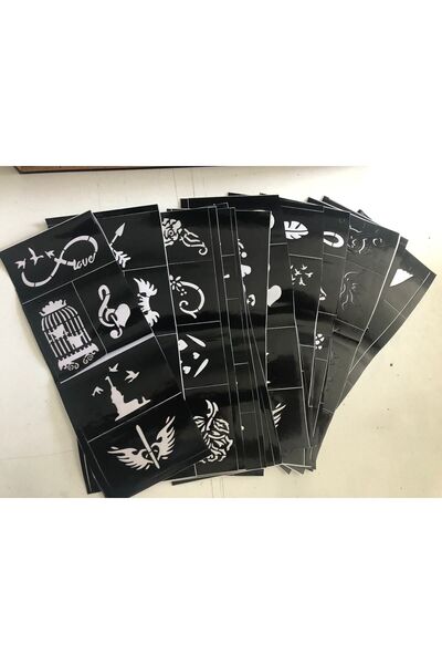 Airbrush Tattoo Hint Kınası Desenleri 12 Sayfa Birden 2 Tüp Kına Hediyeli