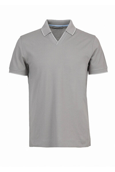 Ramsey تي شيرت جاكار رمادي بياقة بولو 100% قطن