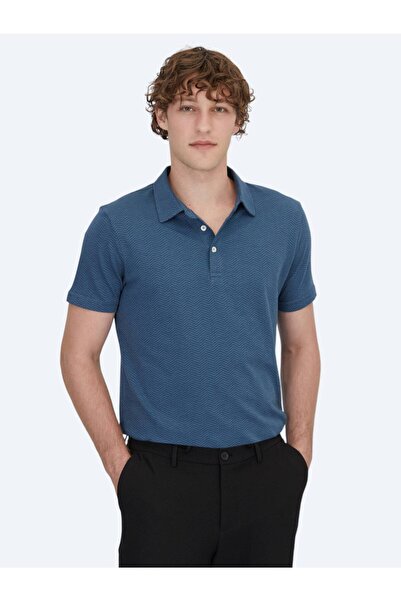 Kip Μπλουζάκι με γιακά πόλο Navy Blue 100% βαμβάκι