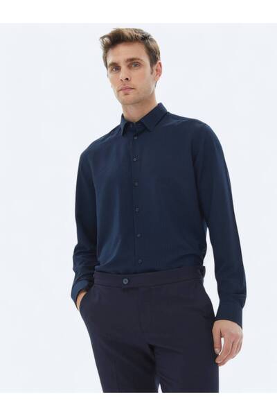 Kip Mornarsko plava košulja regularnog kroja Tkano - ležerna